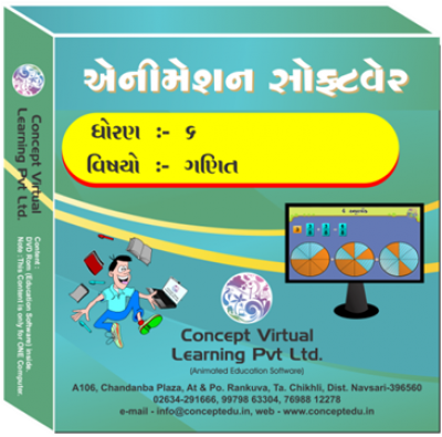 Latest Video Material GSEB STD-6 Maths (Animated Education SoftwareDVD)