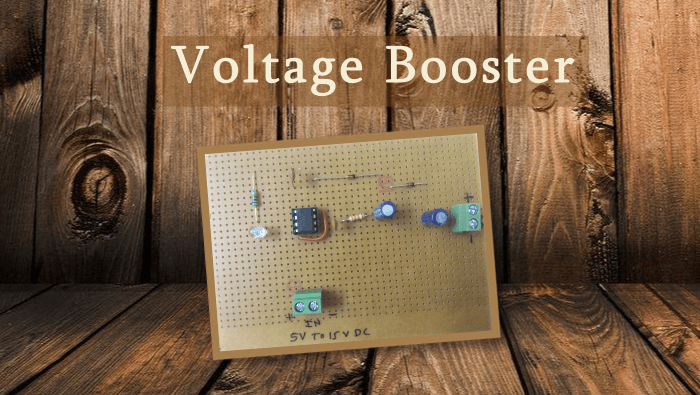 Voltage booster hand made on GPB (General Purpose Board)